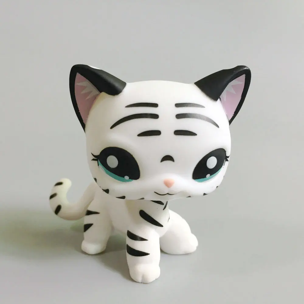 Littlest животное OOAK белый черный короткий волос кошка ручная роспись рисунок для ребенка игрушка в подарок N1907