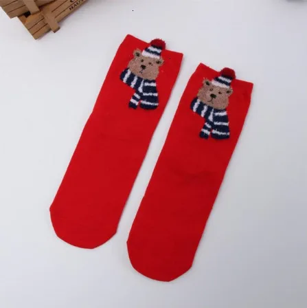 RICORIT 4 пар/кор. носки рождественский Цветной носки с мультяшным рисунком с объемным украшением в виде героя мультфильма; рождественские носки; сезон осень-зима милые носочки