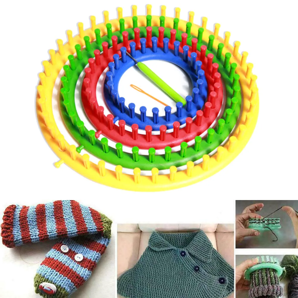 Ручной круг ручной работы для дома DIY вязальные станок круглые PP шовные иглы носок шарф с шитьем ремесло инструмент