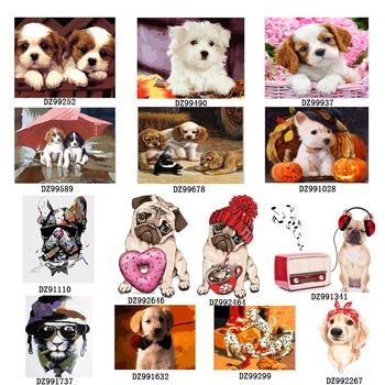 

Dog series Diy painting number diy oil paint by numbers kit painting canvas painting by numbers for kids adults art paint