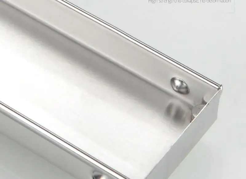 DCAN Stainless Steel Linear Channel Shower Floor Drain Gate 60cm 80cm 100cm 120cm SUS304 Deodorization Type Long Floor Drain (14)