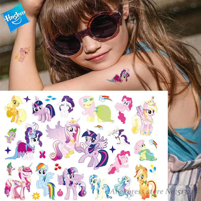 Hasbro My Little Pony милые детские Мультяшные временные тату наклейки для девочек