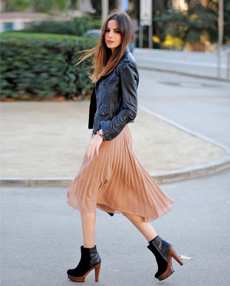 Bella Philosophy Женская мода Европейский стиль плиссированная средняя удлиненная юбка женские шифоновые однотонные юбки женский эластичный пояс юбки