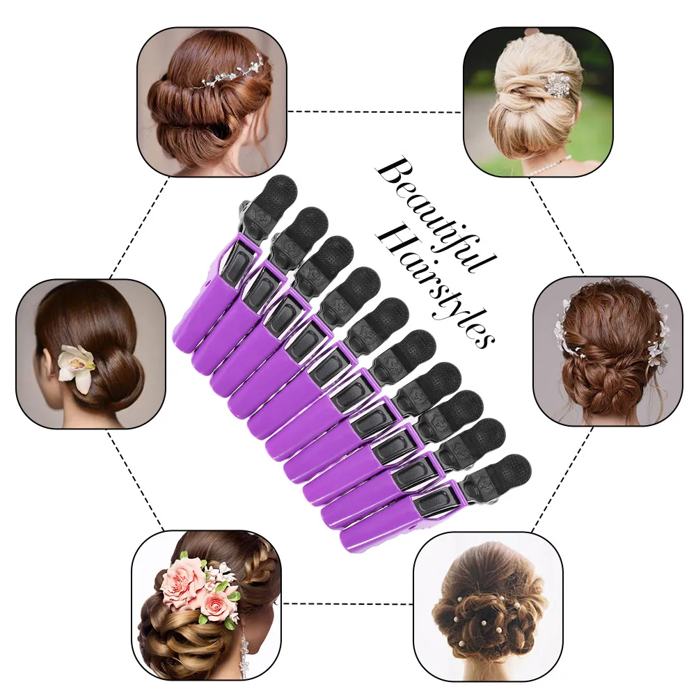 10Pcs Hair Sectioning Grip Clips Croc Hairdressing Cutting Clamps Hair Grip Clips Salon Styling