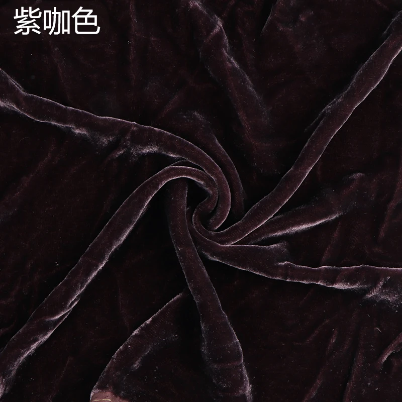 

High-Grade Solid Color Silk Base Fabric Real Velvet Cheongsam Pleuche Fabric Dress Silkworm Velvet Garment Material