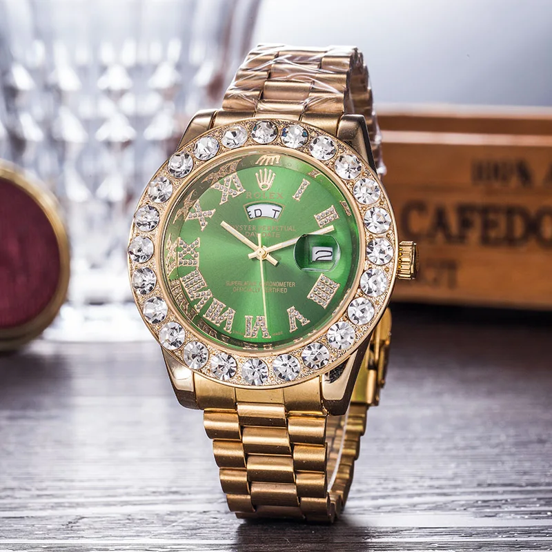 

2020 hot Selling Rolex- Day-Date- Deluxe Steel Band Men's Watch Fashion Casual Ladies Quartz Watch Gifts AAA1