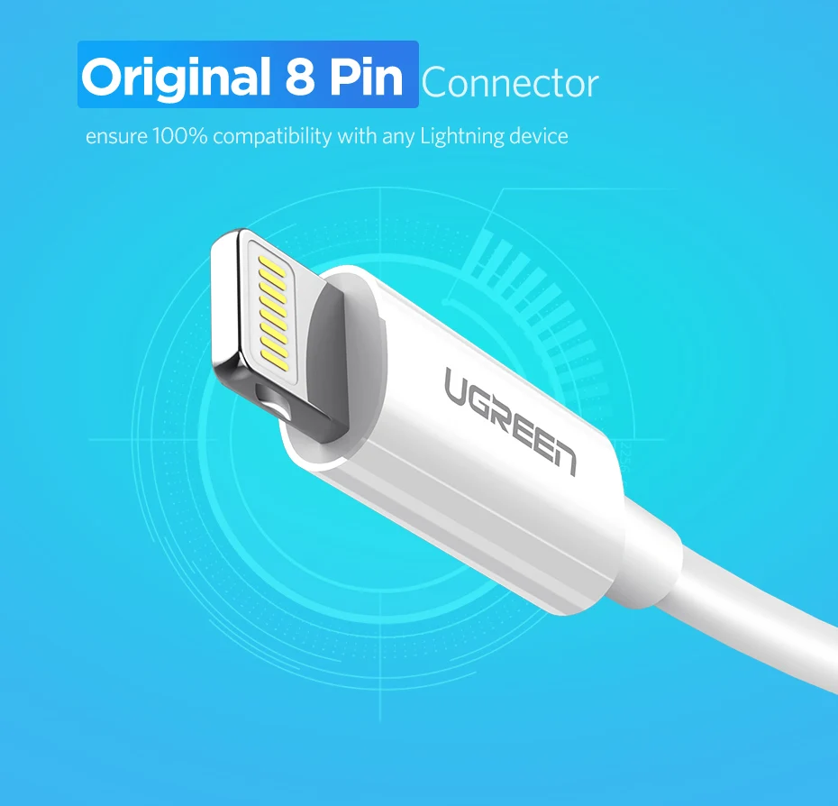 Ugreen 1 М 2 М MFi 8 Pin Молния чтобы Usb кабель Синхронизации Данных Зарядное Устройство кабель для iPhone 6 6 s 5S iPad 4 mini 23 Air 2 iOS 8 9