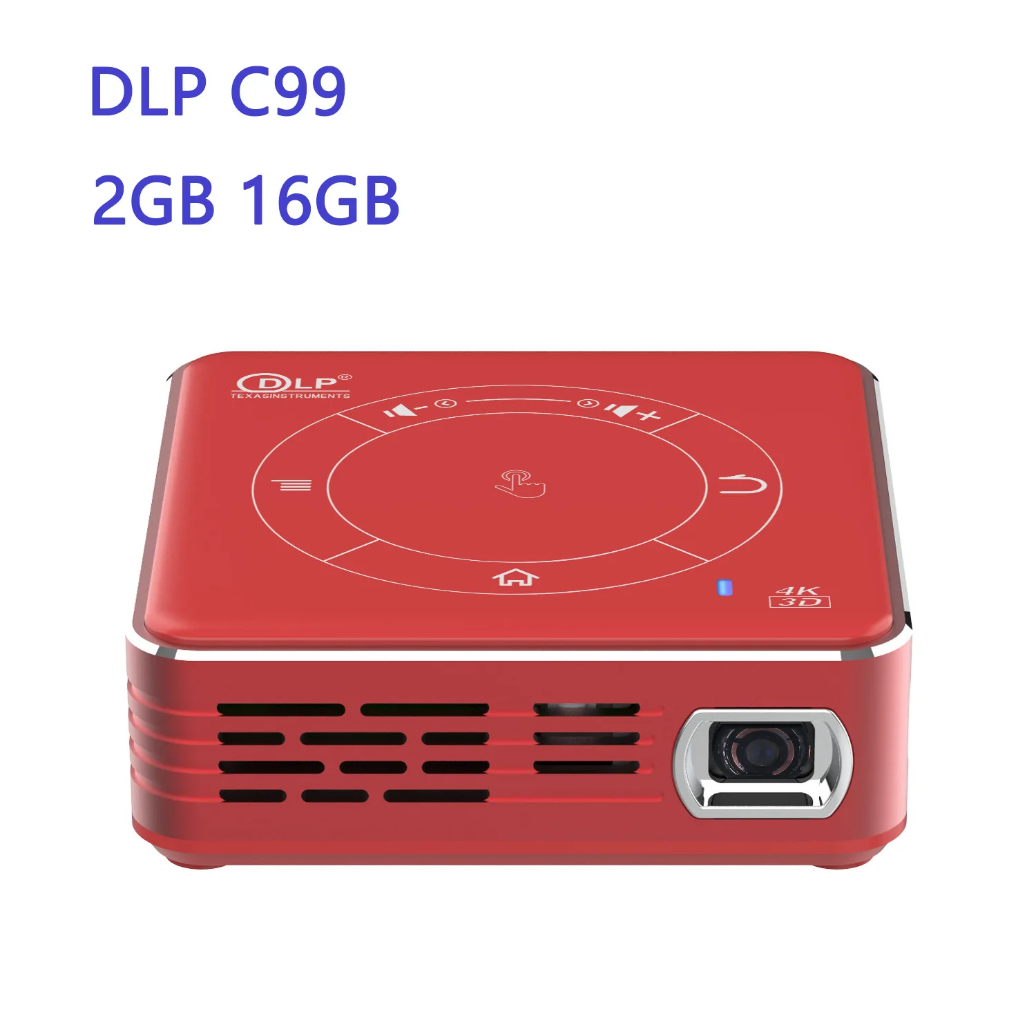 DLP C99 4K Projector Android 9.0 DDR4 2GB 16GB Mini Portable LED