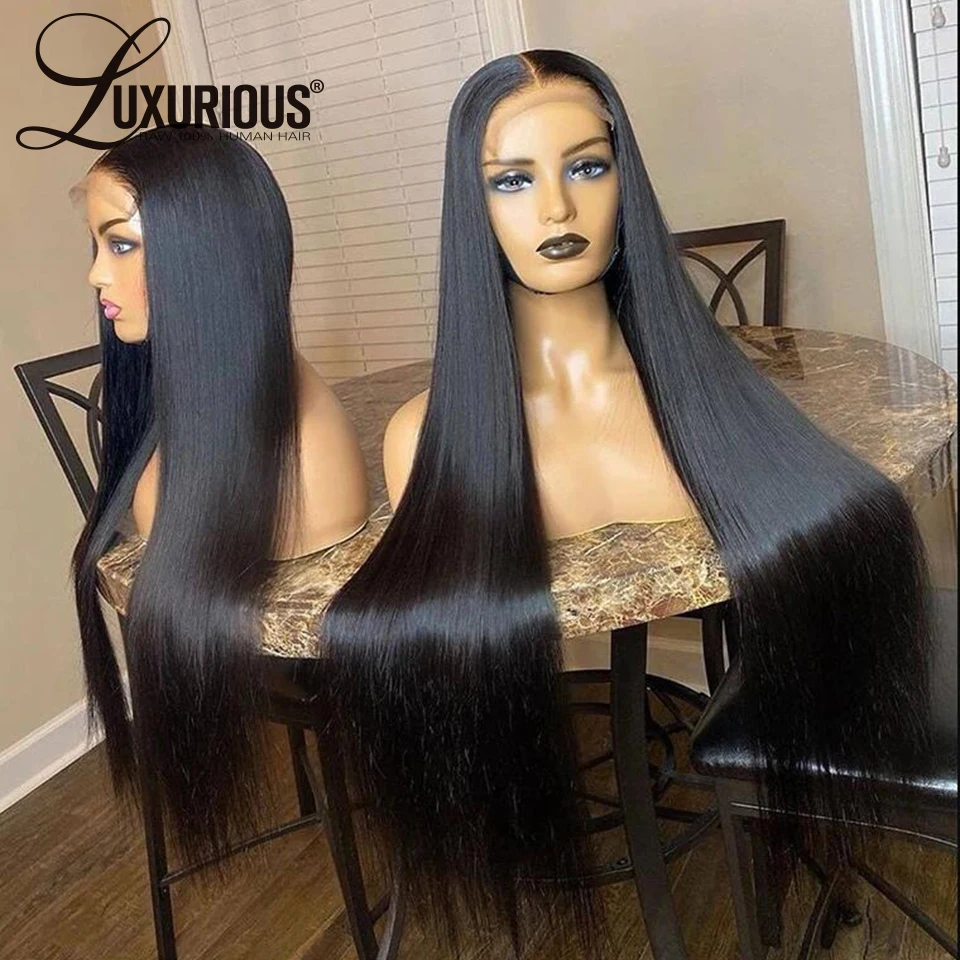 Straight Full Lace Wig Pre Plucked Natural Hairline With Baby Hair 360 Full  Lace Human Hair Wigs For Black Women Bleached Knots