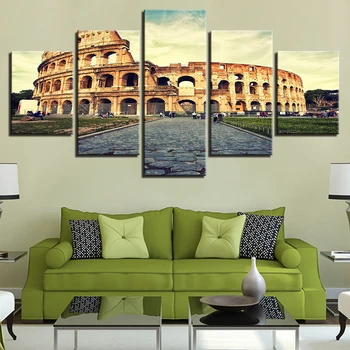 

HD Canvas Painting Wall Art Poster Five Pieces/Set Modular Mural Ancient Roman Arena Home Decor Painting Living Room Frameless