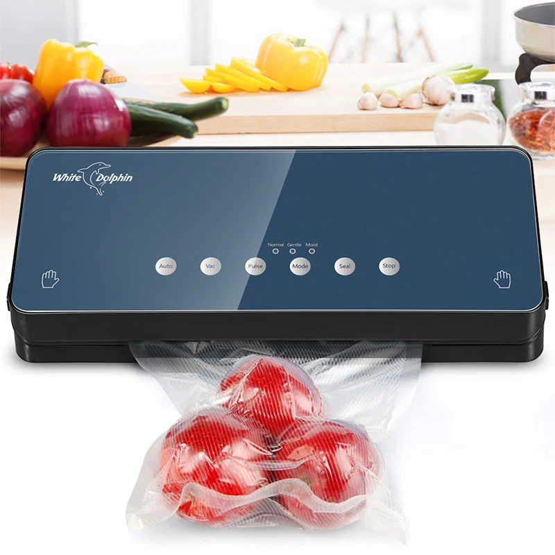 White Dolphin-máquina eléctrica de envasado al vacío para el hogar, selladora automática de alimentos al vacío, 10 Uds.
