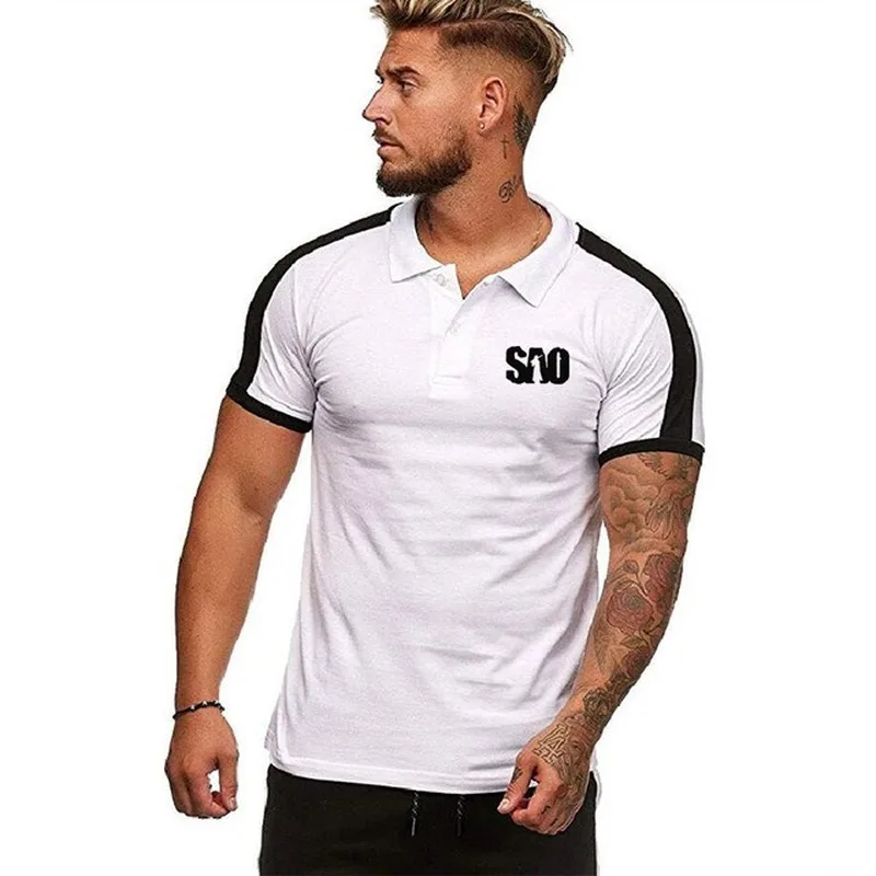 2020Men's Polo рубашка аниме Sword Art Online футболка мужская с коротким рукавом летние