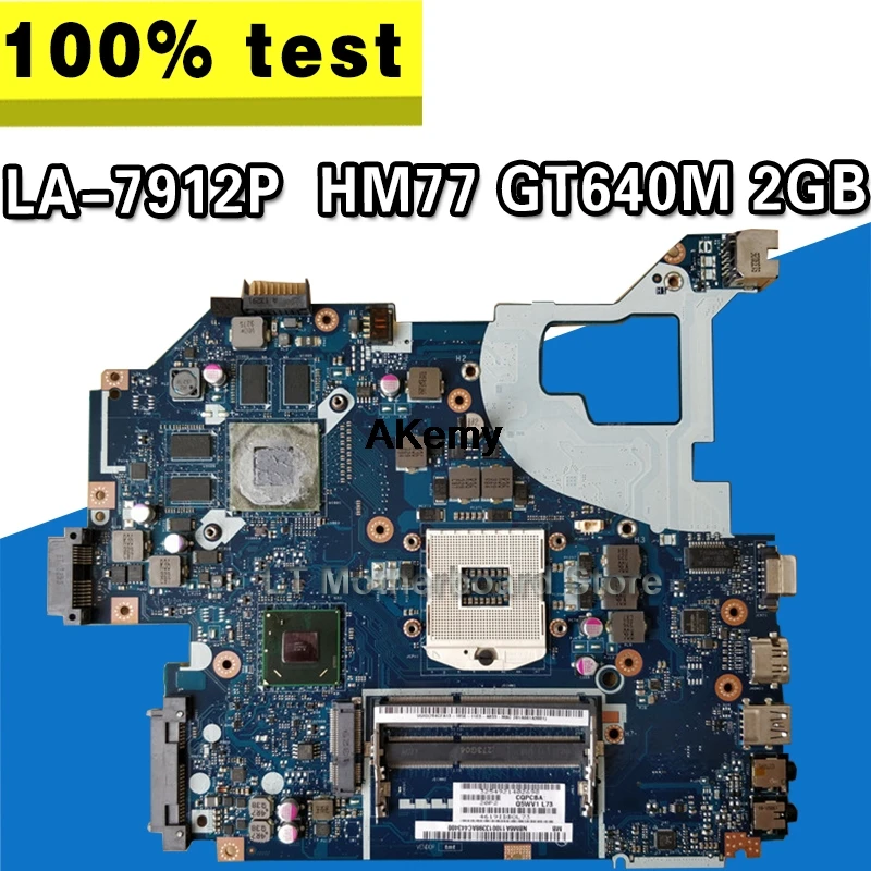 

For Acer aspire V3-571 V3-571G E1-571G Laptop Motherboard HM77 DDR3 NBRZP11001 Q5WVH LA-7912P GT640M 2GB