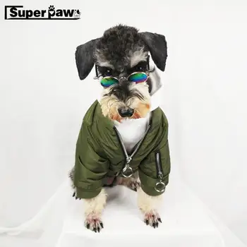 

Fashion Dog Flight Jacket Pet Dogs Winter Warm Baseball Clothing Schnauzer French Bulldog Teddy Hoodie Coat Dropshipping YHC11