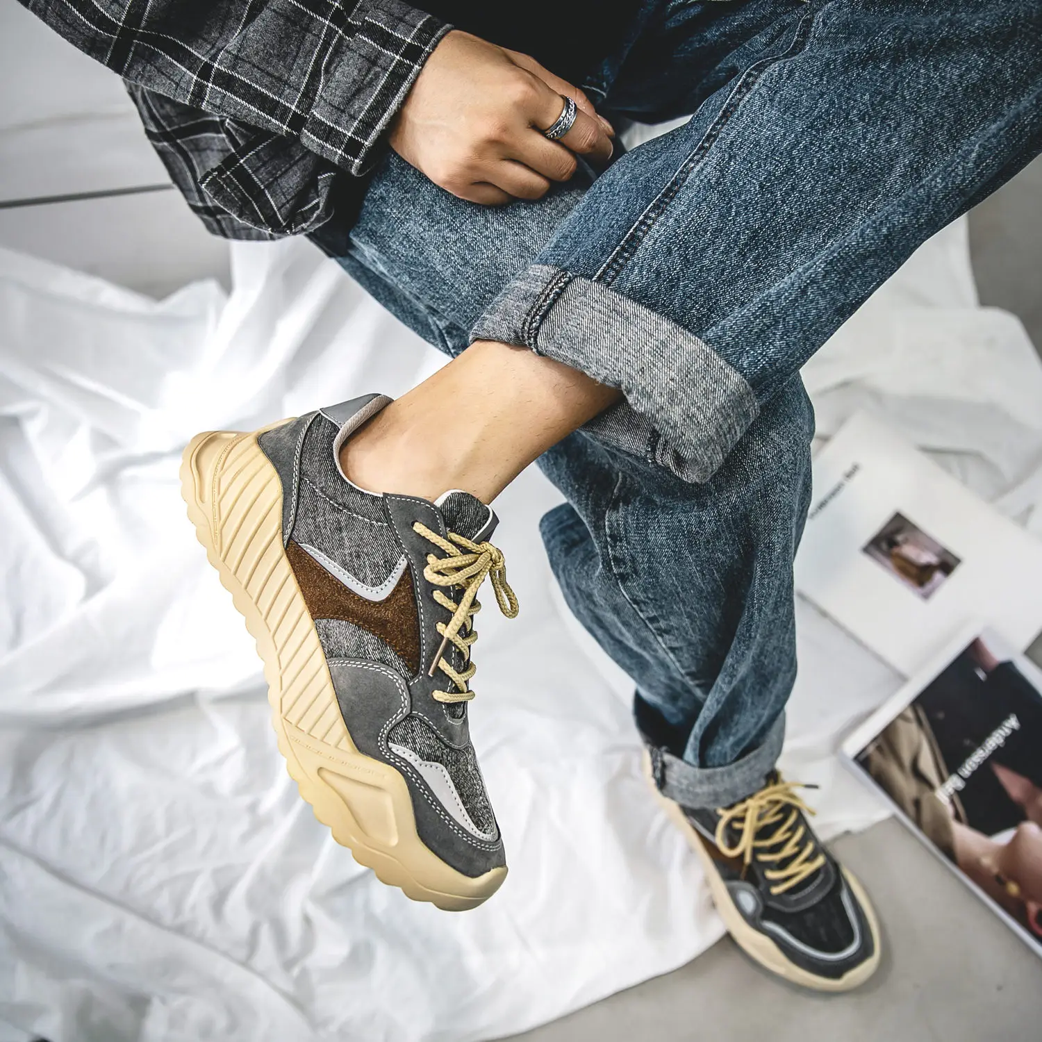 Ins Daddy/Мужская обувь; светоотражающие кроссовки; зимняя обувь; Zapatillas Deportivas Hombre; модная дышащая повседневная обувь; Sapato Masculino