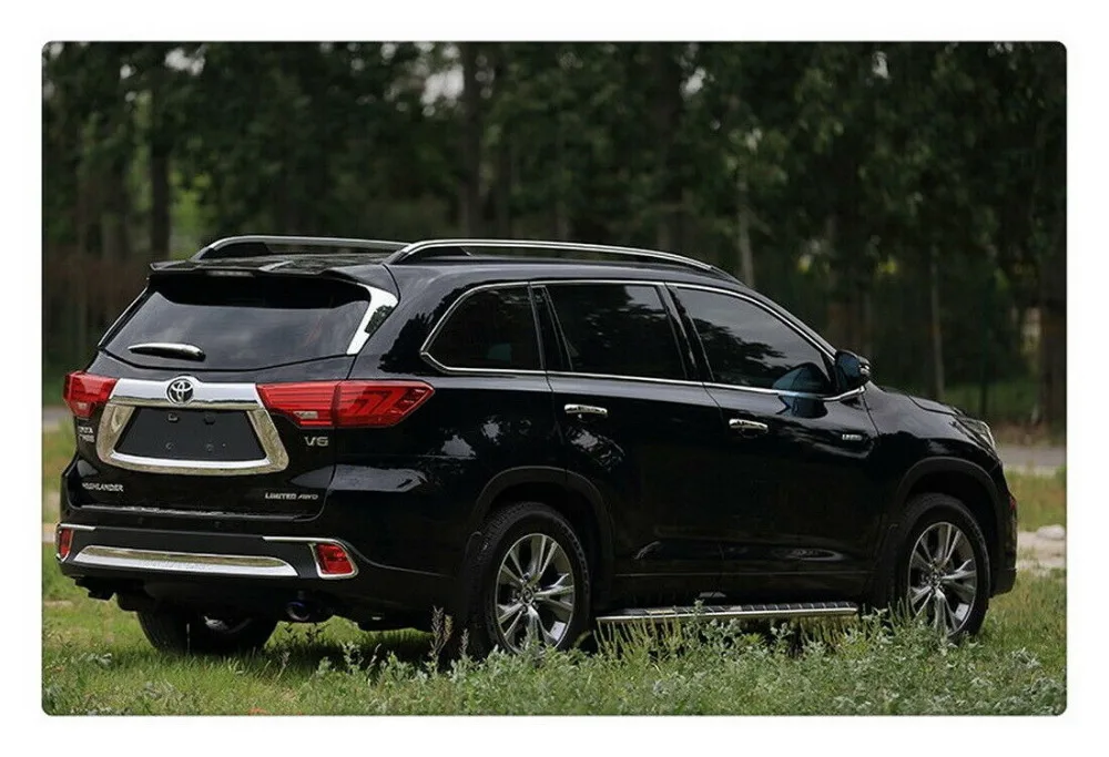 Хромированный багажник Задняя крышка номерного знака Рамка Накладка для Toyota Highlander
