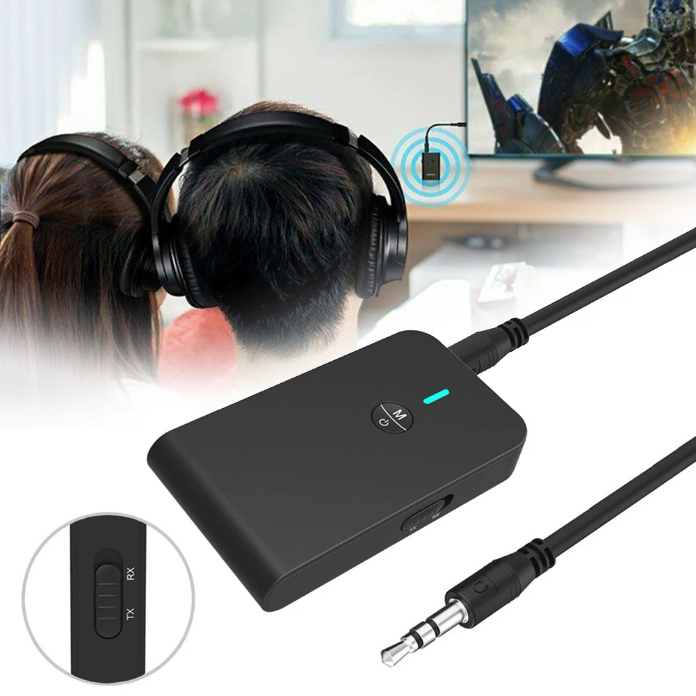 BluetoothV5 0 Transmitter Wireless Receiver 2in1 AptX Audio Codec 3 5mm Headphones Car Home TV CD Player Adapter