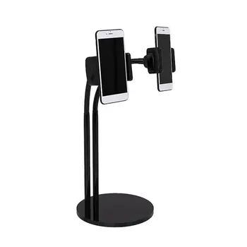 

2-in-1 Phone Holder Stand For Live Stream Adjustable Long Arm Desk Stand With Selfie Ring Light LED Makeup Light