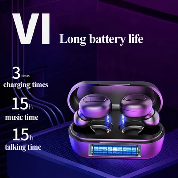

V1 Bluetooth Earphone V5.0 Wireless Headphones Mini Handsfree Headset with Microphone