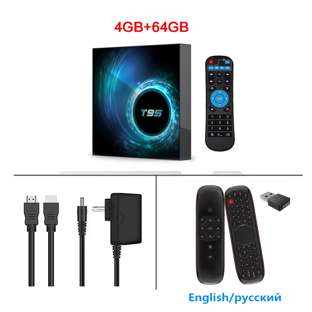 4G64G Add W2 Android 10,0 Smart tv Box T95 H6 4 ГБ 32 ГБ 4 ГБ 64 Гб Allwinner H616 четырехъядерный 1080P H.265 4K медиаплеер 2 Гб 16 Гб телеприставка - Цвет: 4G64G Add W2