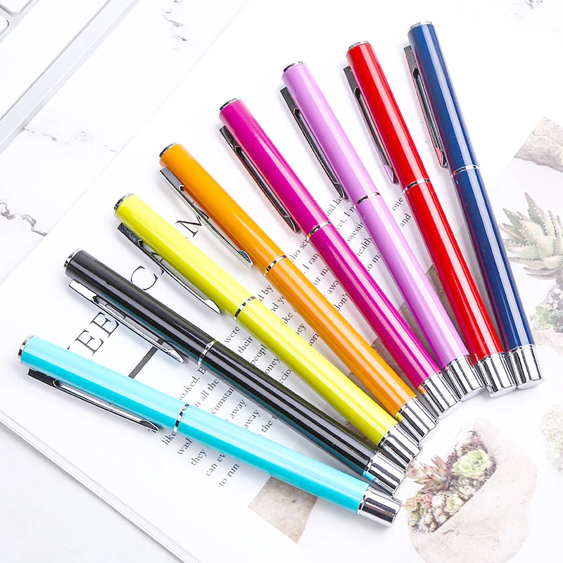 

Korean 8 Rainbow Color Metal Gel Cute Custom Logo Stationery School Office Store Supply Accessory Thing Writing Stationary 0.5mm