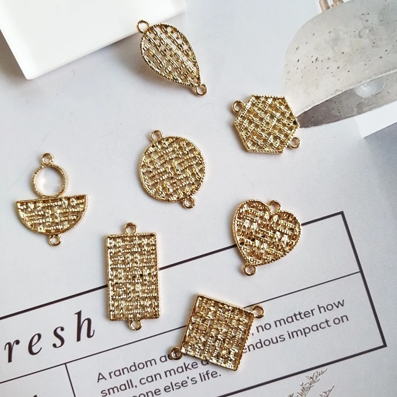 Diy earrings accessories copper alloy technology woven mesh homemade double hanging geometric pendant material | Украшения и