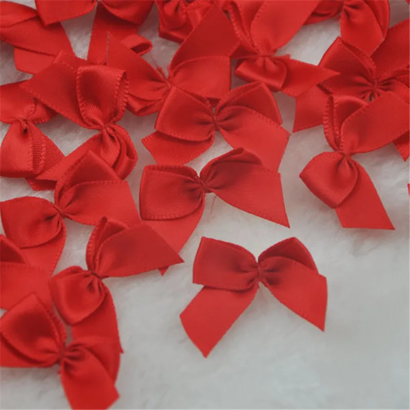 Satin Ribbon Flowers Bows 100pcs Gift Craft Wedding Decoration