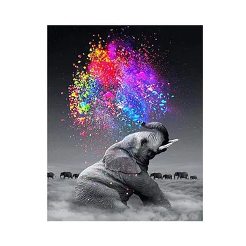 

Frame 40x50cm DIY Painting By Numbers Kits Elephant Animals Acrylic Canvas By Numbers Calligraphy Painting Home Decors