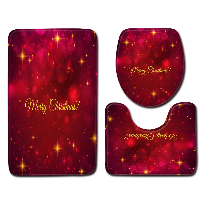 SD01 Zeegle Merry Christmas Набор ковриков для украшения ванной комнаты, нескользящий коврик для крышки унитаза, водопоглощающий напольный ковер, коврик для двери - Цвет: SD01