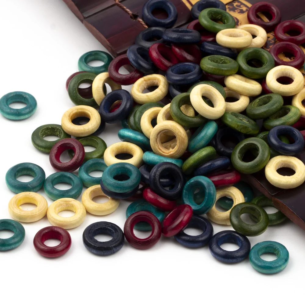 

13mm Round Spacer Wooden Beads for Hair Accessories Circle Mix Color Charm Beads 96pcs Loose Beads Wholesale