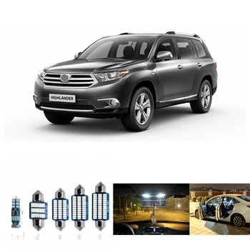 

12Pcs Car Error Free LED Interior Reading Lights Kit Package For Toyota Highlander 2008-2012 Map License Plate Light Accessories