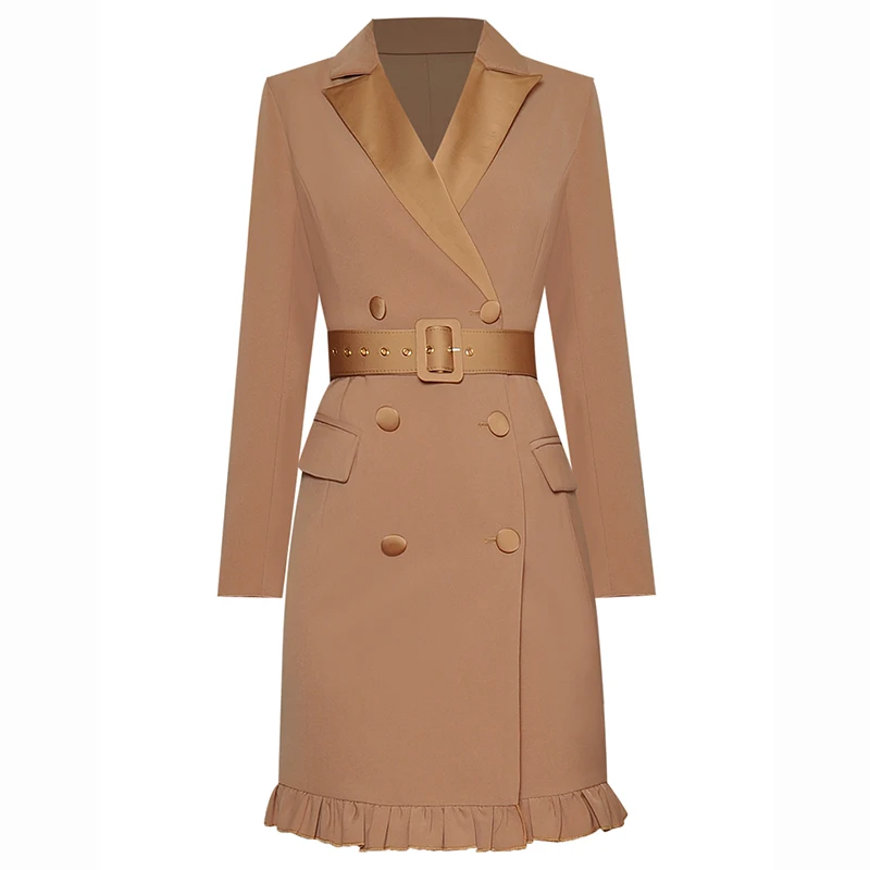 Gedivoen Elegant Autumn Short Dress Women Long
