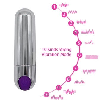 Rechargeable Mini bullet Vibrator G Spot Stimulator Clitoral Sex Toys For Women USB Charge 10 Speed Strong Vibration Vaginal 5