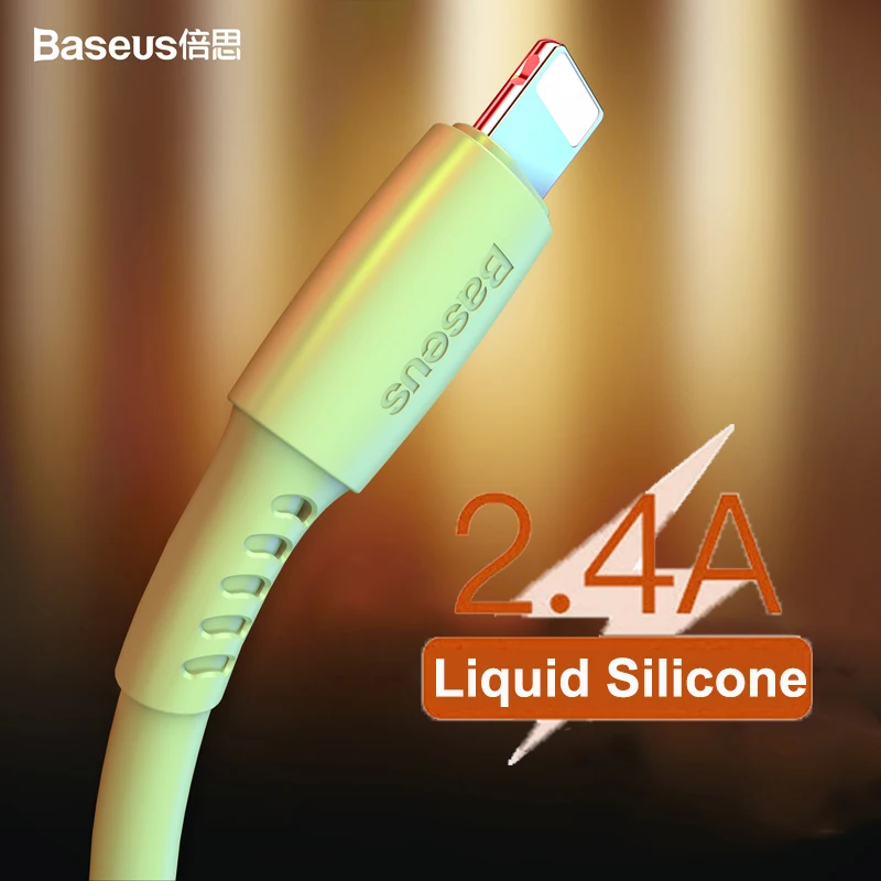 Baseus 2.4A Быстрый зарядный кабель USB для iPhone кабель для iPhone 11 X XS 8 8 Plus USB мягкий кабель для передачи данных