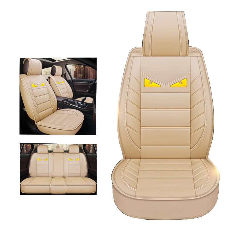Чехлы для сидений автомобиля универсальный авто для hyundai Santa Fe Solaris соната Tucson Verna 2007 2008 2011 2013 - Название цвета: beige