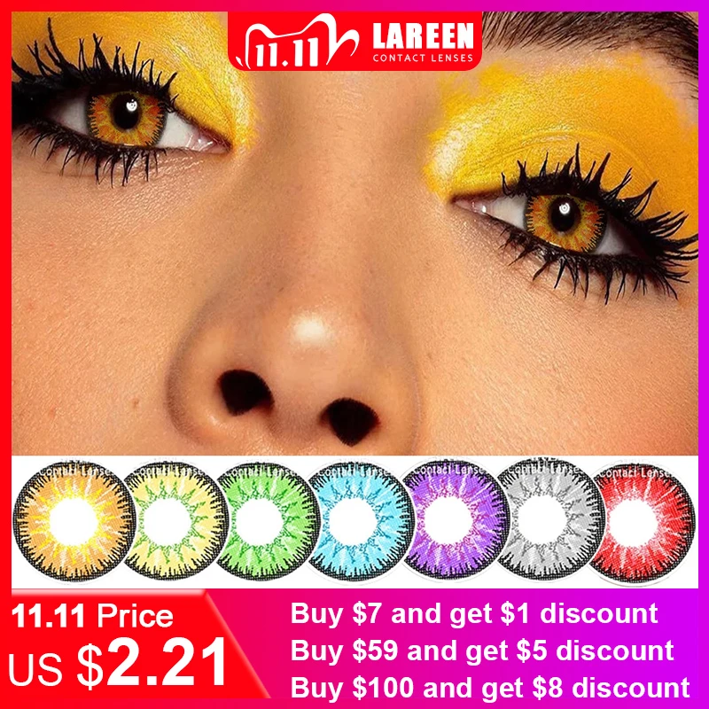 2pcs Pair Colored Contact Lenses Eye Vika Tricolor Series Contact Lenses Color Cosmetic Contact Lens For Eyes Lentes De Contacto Contact Lenses Aliexpress