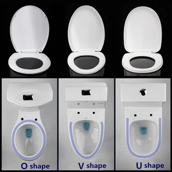 

Xueqin Square Round Universal Slow-Close Toilet Seat Lid Cover Set ABS Thicken Toilet Seat Replacement Antibacterial 3Types