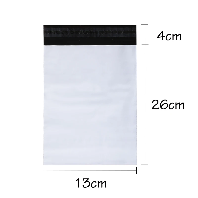 13x30cm 100 шт Samll курьерские Сумки белые самоклеющиеся пакеты для хранения пластиковые полиэтиленовые Конверты Почтовые почтовые пакеты индивидуальный логотип - Цвет: 13x30cm