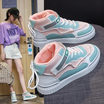 

Women's high-top shoes 2020 Autumn new women's shoes popular this year students' small white board shoes ins fashion