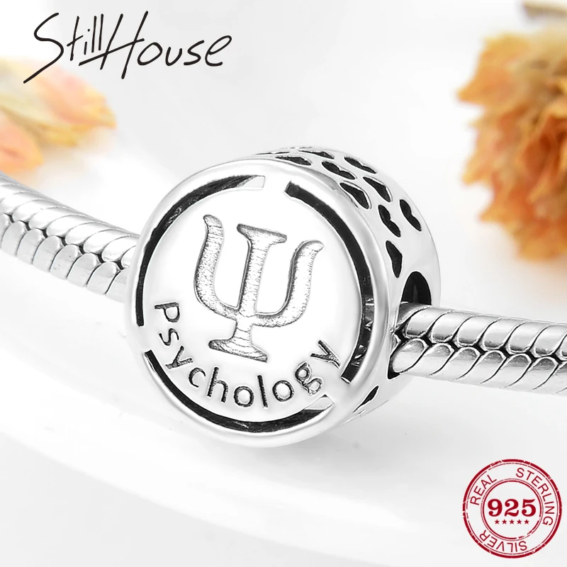 

Career Symbol Psychology Sign 925 Sterling Silver bead jewelry making Fit Original Pandora Charm Bracelets DIY 2019
