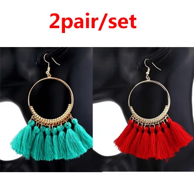 2Pair Style 22 19 стилей Висячие драгоценные камни стразы длинные висячие серьги для женщин ювелирные изделия посеребренные полые металлические висячие серьги - Окраска металла: 2Pair Style 22
