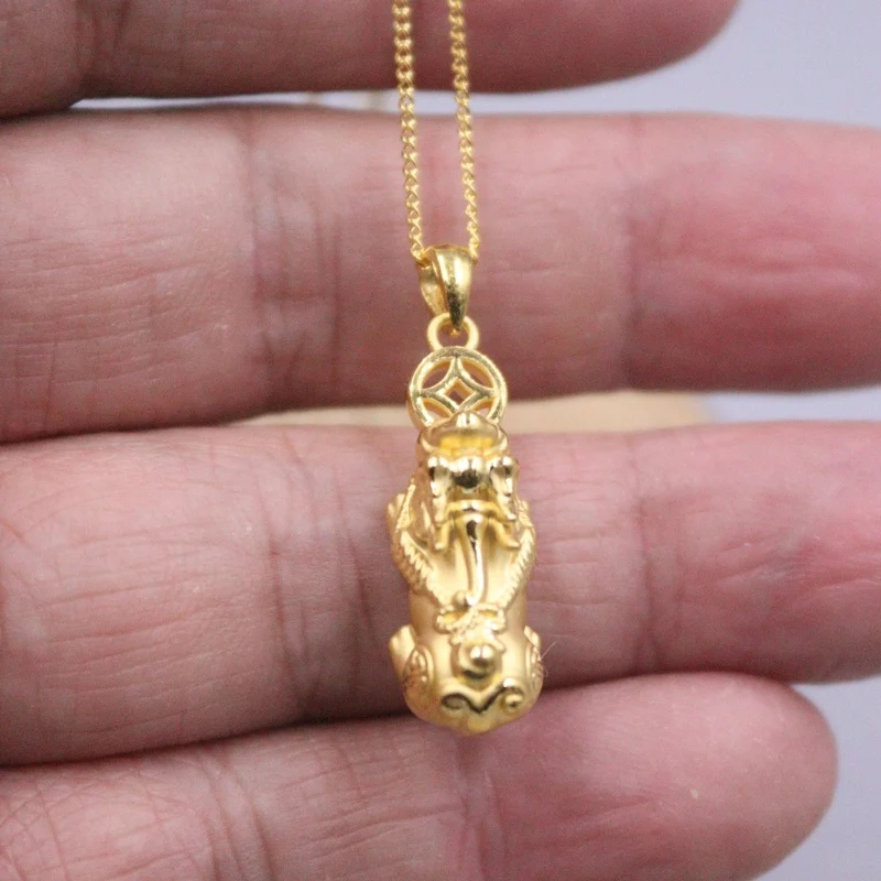 Real Pure 999 24k Yellow Gold Pendant 