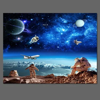 

EWAYS Wall Stickers mural universe Starry sky astronaut interstellar Boy Room Decoration Outer Space Wall Decal Nursery Kids