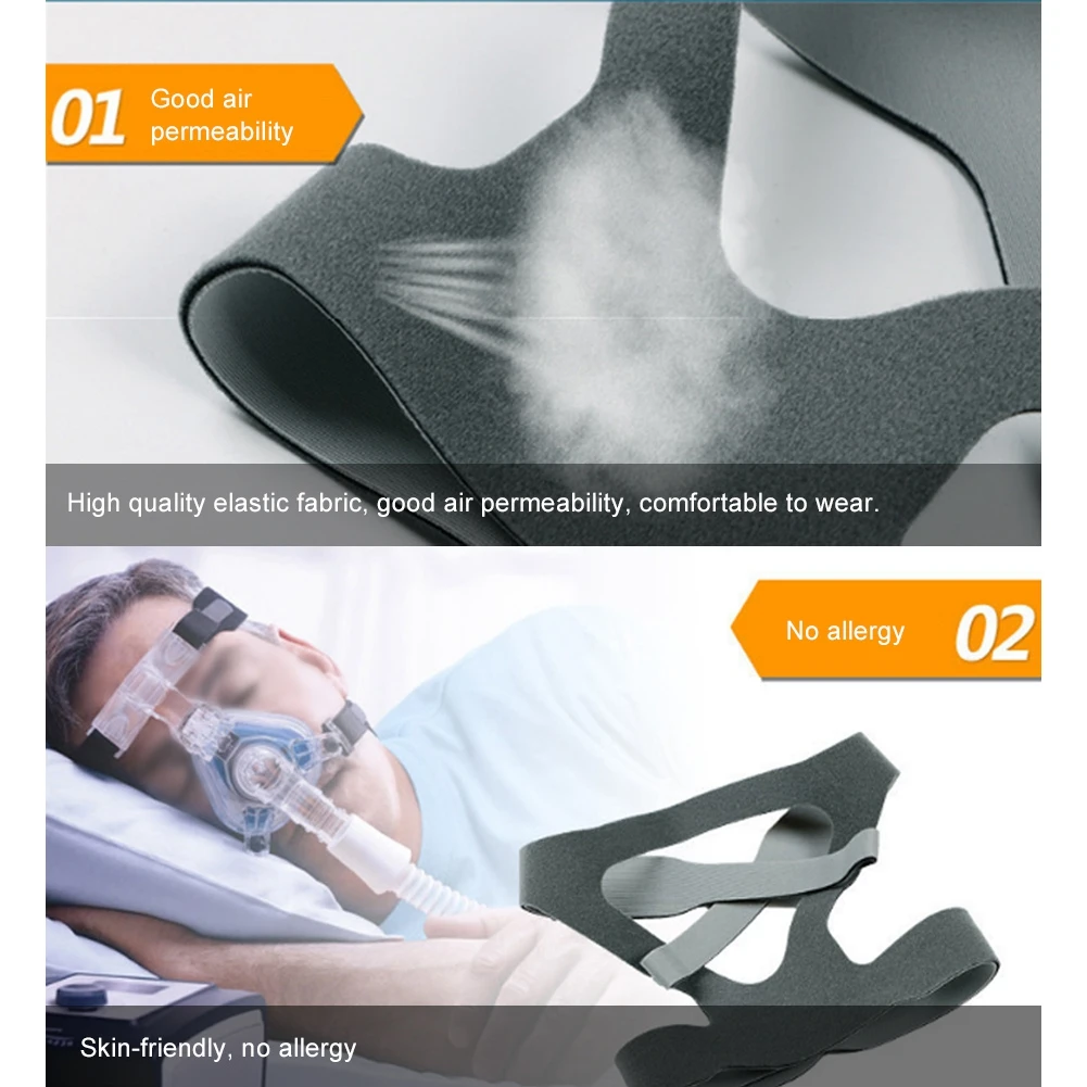 CPAP эластичная повязка на голову против храпа моющаяся Респиратор маска на голову ремень дышащая универсальная носовая маска для лица ремень медицинский