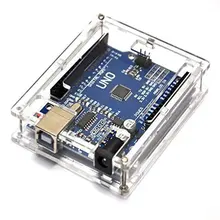 Boîtier Uno R3 boîtier acrylique Transparent couvercle Transparent Compatible pour étui Arduino Uno R3(China)