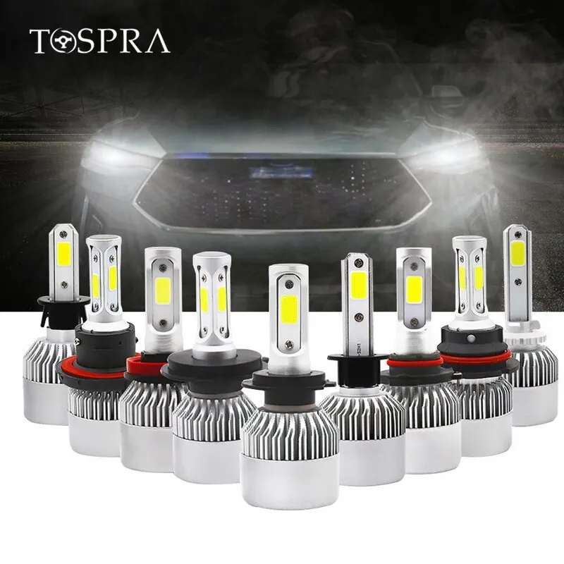 TOSPRA S2 8000 мл яркий COB светодиодный H4 H7 фар автомобиля лампы H11 H13 H1 9005 9006 9007 Conversion Kit