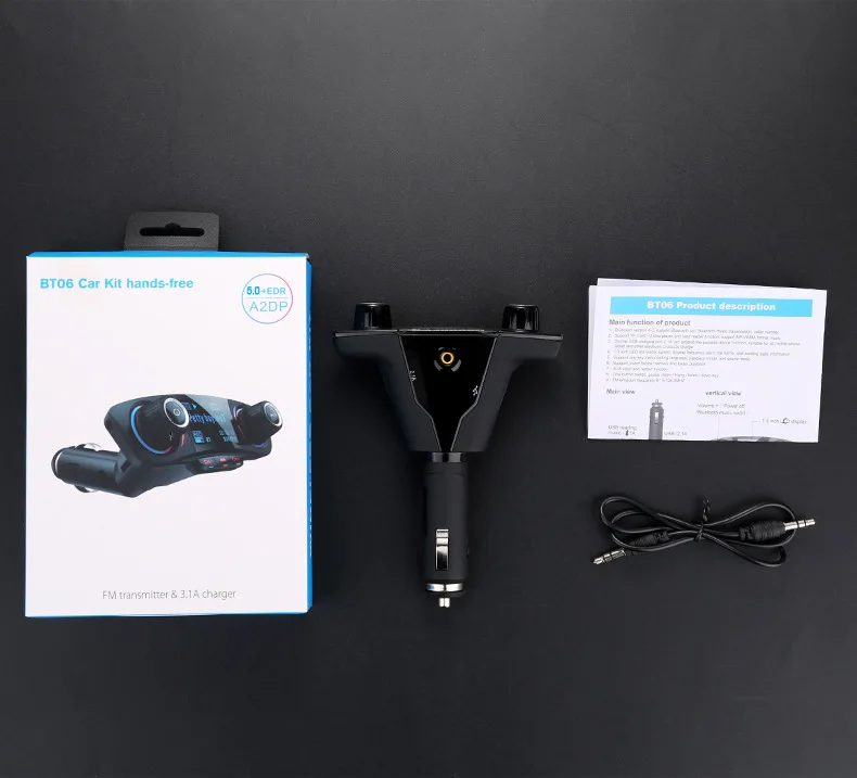 Автомобильный Aux bluetooth комплект громкой связи fm-передатчик ЖК MP3-плеер двойной USB зарядное устройство 2.1A TF карта U диск автомобильный комплект свободные руки