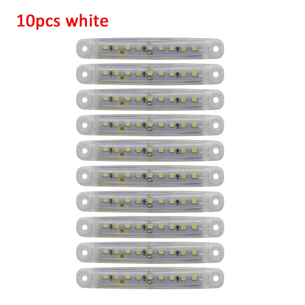 12V 24V 9SMD автобуса/грузовика/прицепа/светодиодные фонари для грузовика Авто боковой габаритный светильник Водонепроницаемый светодиодный светильник Светодиодные индикаторы на грузовиках парковка светильник - Цвет: 10PCS white