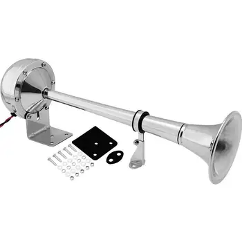 

12V / 24V 125dB Super Loud Single db Electric Pump 12-24V Air Horn for 100W Silver Car