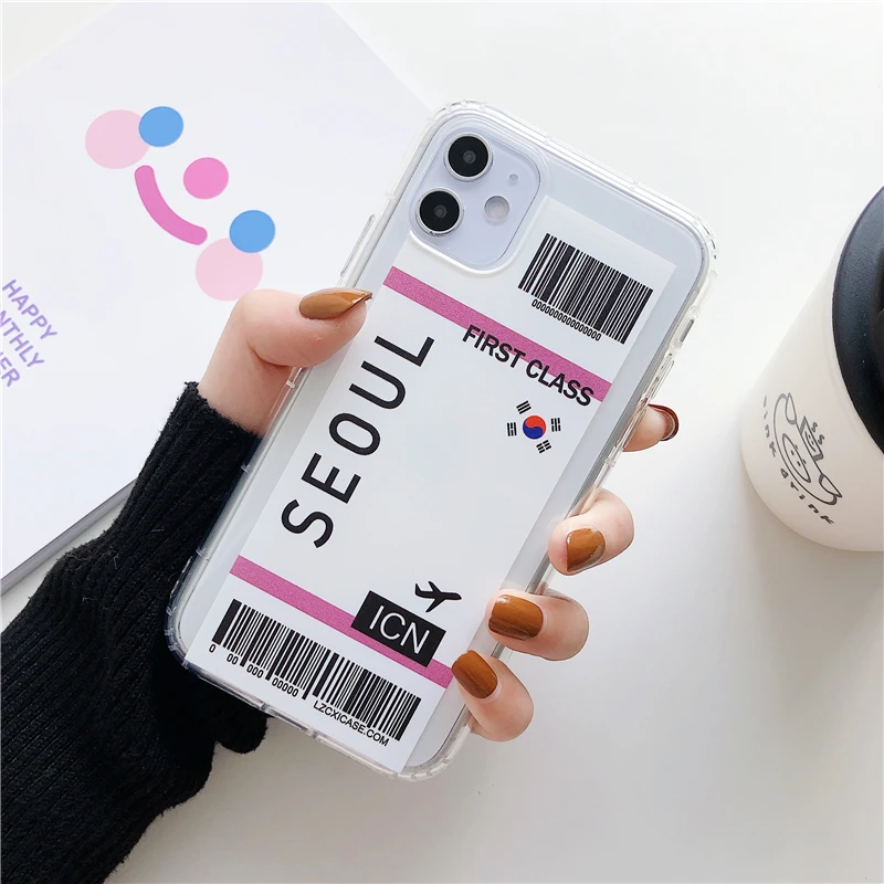 INS полеты первый класс самолет билета чехол для телефона samsung S10 5G Plus S9 S8 Note 10 9 Письмо штрих-код Мягкий силиконовый чехол